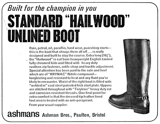 Ashman Brothers Standard Hailwood Motorcycle Boots               