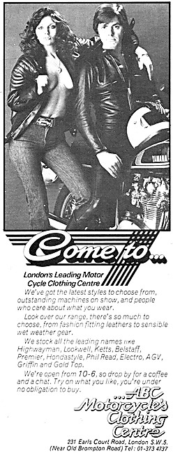 ABC Motorcycle's Clothing Centre 1977 Advert                     