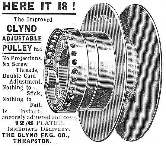 Clyno Adjustable Motor Cycle Drive Pulley 1909                   