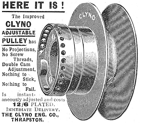 Clyno Adjustable Drive Pulley 1909 - Clyno Gears                 