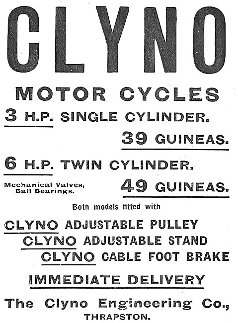 Clyno Motor Cycles 1910 Models & Features - Clyno Gears          