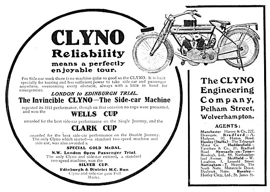 V Twin Clyno Motor Cycles 1912 Models                            