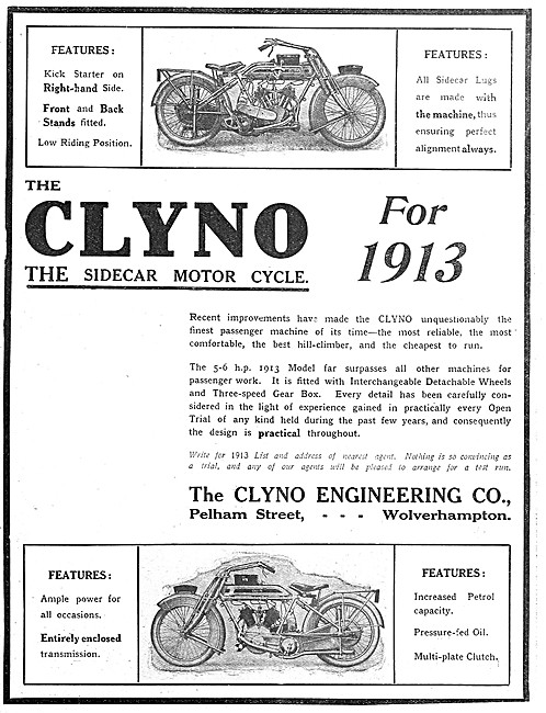Clyno Sidecar Motor Cycles                                       