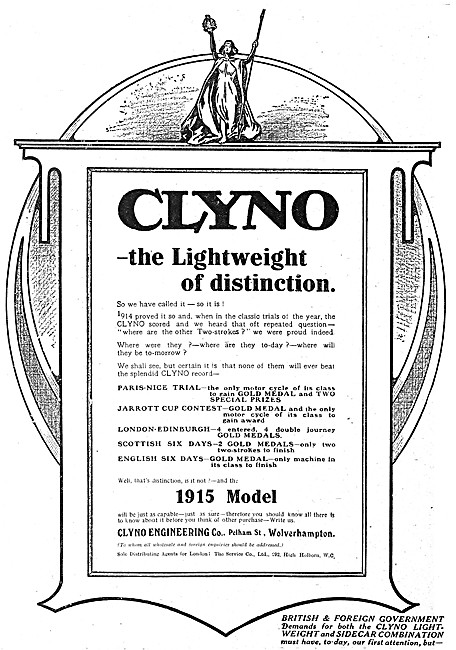1914 Clyno Motor Cycles                                          