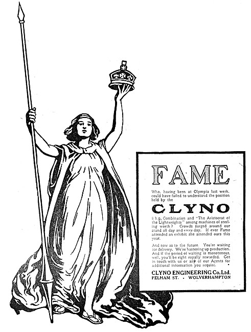 Clyno Motor Cycles 1919 Advert                                   