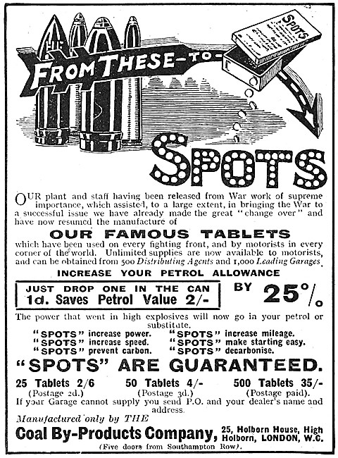 Coal By-Products SPOTS Petrol Tablets - SPOTS Petrol Additive    