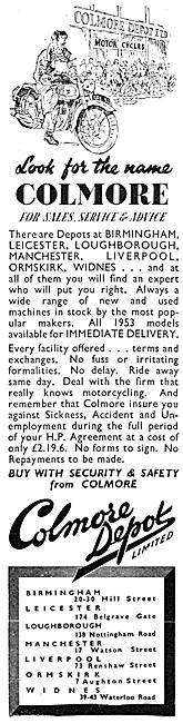 Colmore Depot Motor Cycle Salerooms 1953 List                    