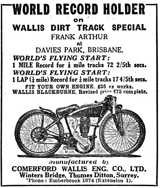 Comerford-Wallis Motor Cycles - Wallis Dirt Track Special        