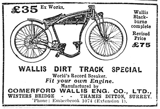 Comerford-Wallis Motor Cycles - 1930 Wallis Dirt Track Special   