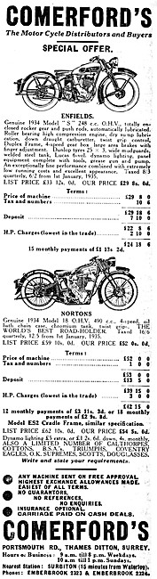 Comerfords Motor Cycle Sales                                     