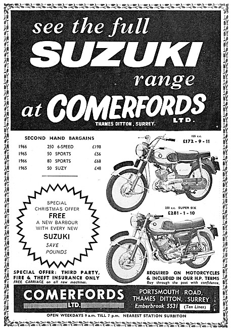 Comerfords Suzuki Motor Cycle Sales - Suzuki Super Six 200 cc    