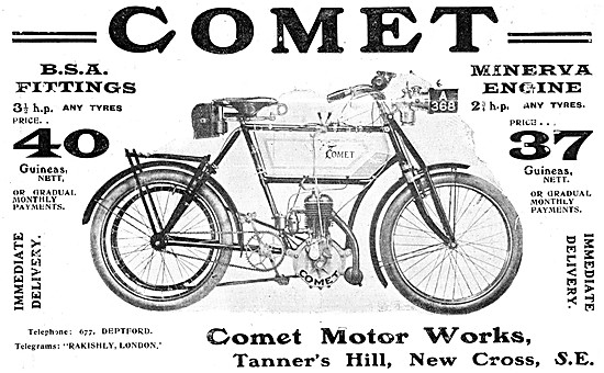 1904 Comet Motor Cycles. BSA Fittings Minerva Engine             