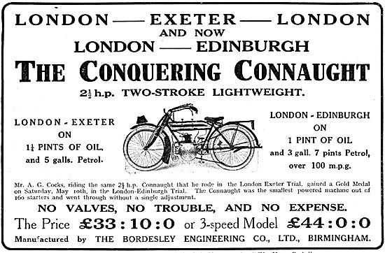 1913 Connaught 2.5 hp Two-Stroke Lightweight Motor Cycle         