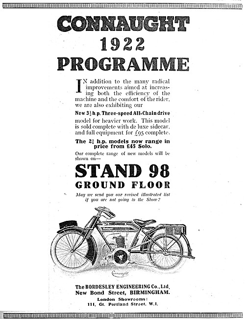1921 Connaught Motor Cycles                                      