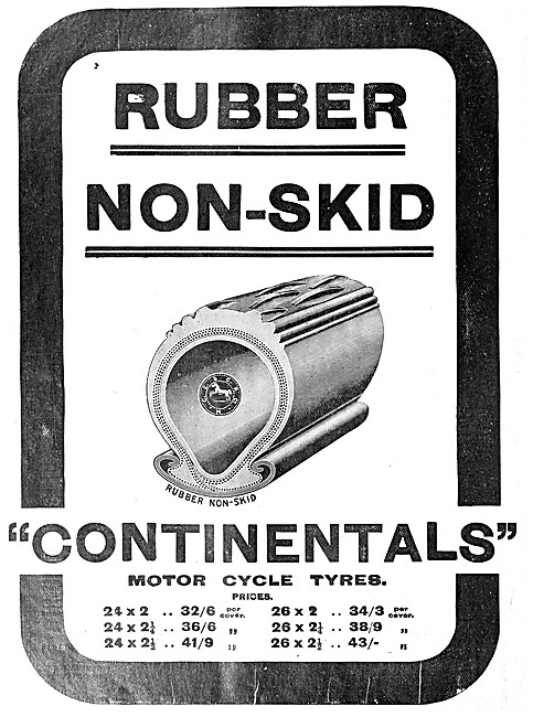 Continental Motorcycle Tyres 1908 Advert                         