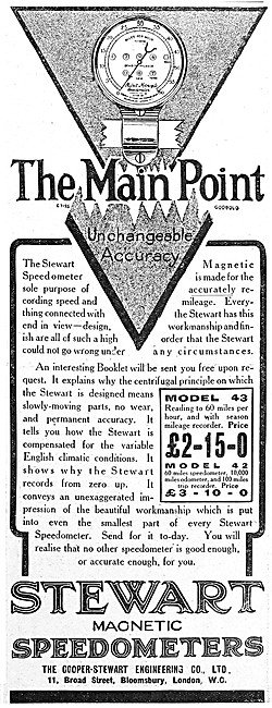 Stewart Motor Cycle Motor Cycle Speedometer 1912                 