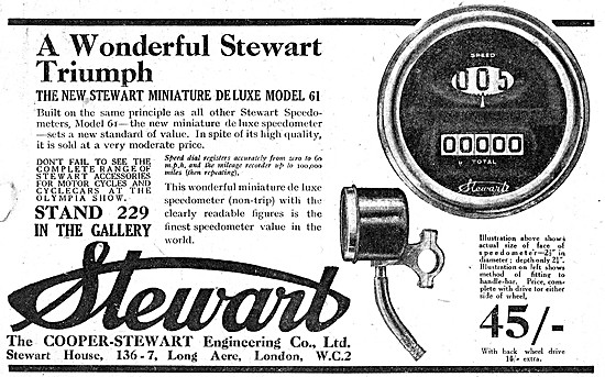 Stewart Motor Cycle Speedometer - Stewart Speedometer            