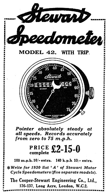 1930 Cooper-Stewart Model 42 Speedometer                         