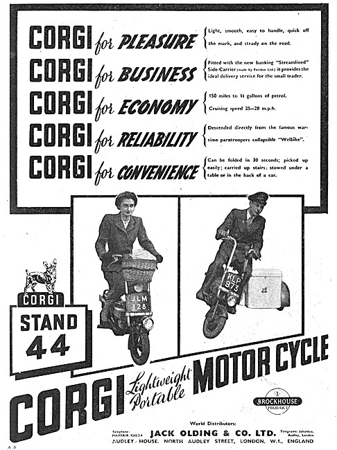 1949 Brockhouse Corgi Folding Motor Cycles                       