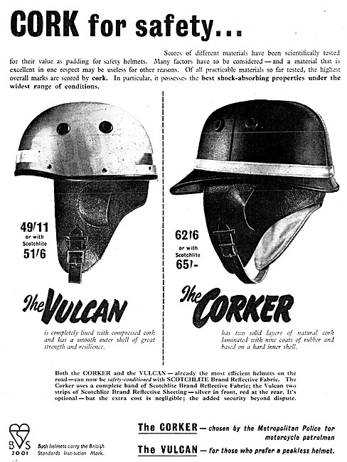 Corker Vulcan Crash Helmet 1955                                  
