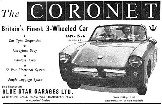 1957 Coronet Microcar - Coronet Three Wheel Car                  