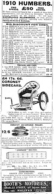 1909 Coronet Sidecar Advert                                      