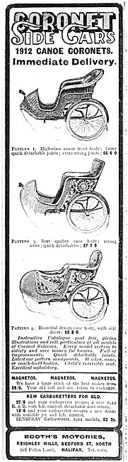 Coronet Sidecars 1912 Advert                                     