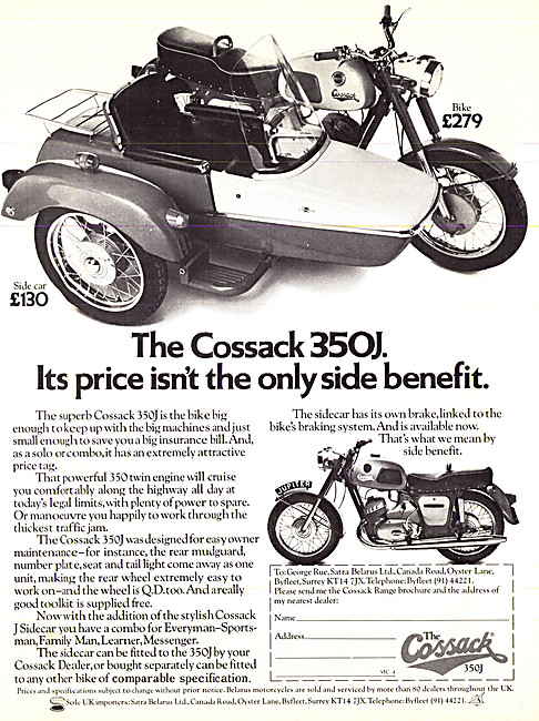 Cossack 350J Motor Cycle Combination                             