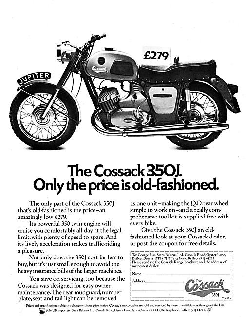 1975 Cossack 350J Motorcycle                                     