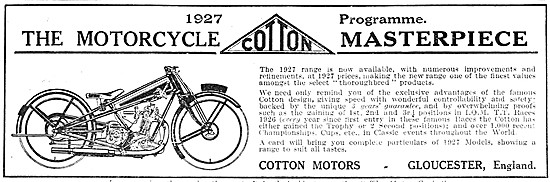 Cotton Motor Cycles 1926                                         