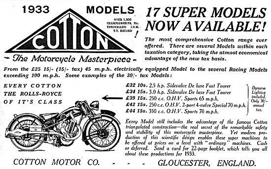1932 Cotton 250 cc OHV                                           