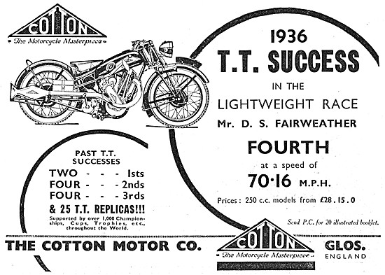 Cotton Motor Cycles - Cotton 250 cc Single 1936                  