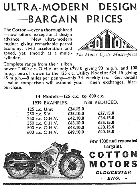 Cotton Motor Cycles - Cotton 600 cc OHV                          