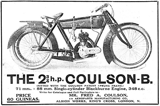 Coulson- B Motorcycle - 2 3/4 h.p. 348 c.c. Blackburne           