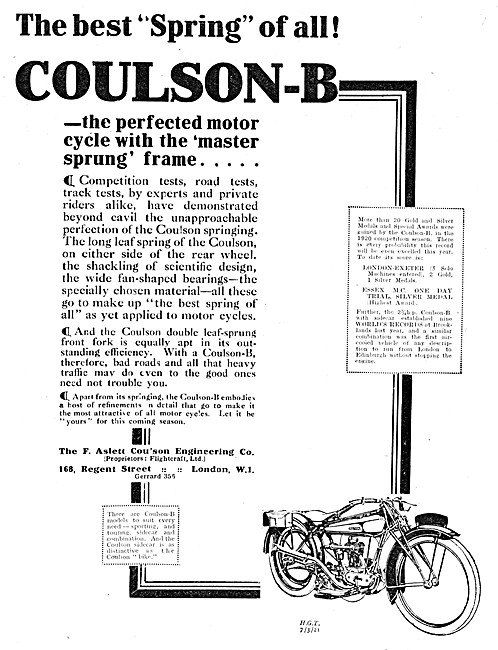 1921 Coulson- B Motorcycle                                       