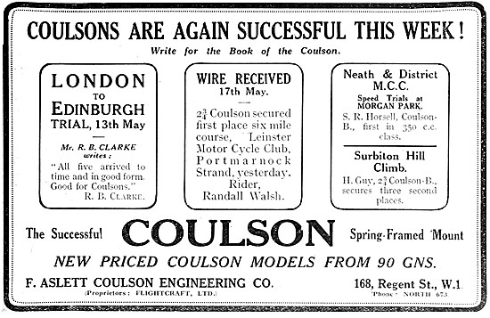 1921 Coulson Motorcycles - Coulson-B Motor Cycles                