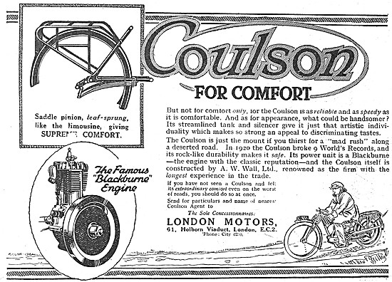 Coulson Blackburne Motor Cycle 1921                              