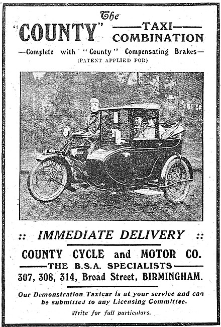 County Motor Cyle Taxi Combinations - BSA Taxi Combinations      