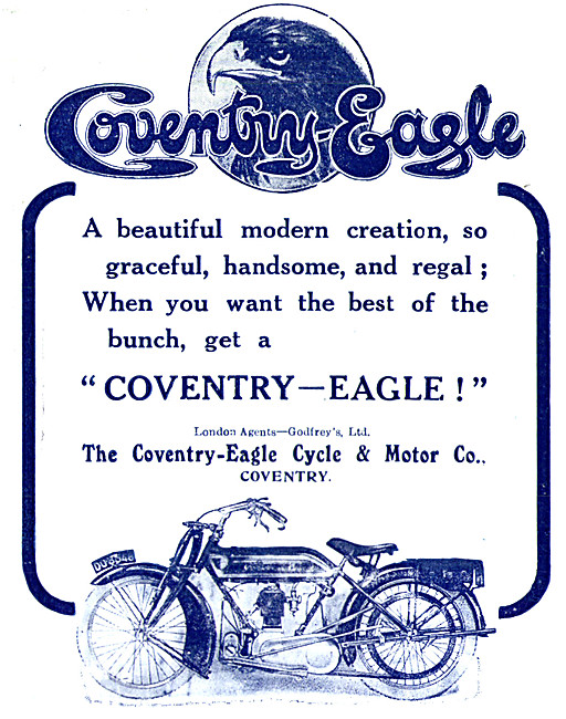 1920 Coventry-Eagle Motor Cycles Advert                          