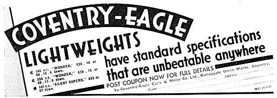 Coventry-Eagle Lightweight Motor Cycles 1933                     