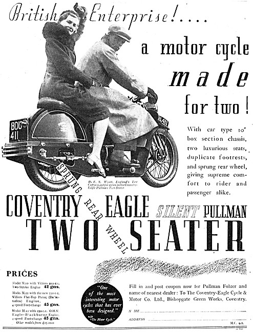 1936 Coventry-Eagle M12 Silent Pullman Motor Cycle               