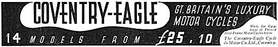 Coventry-Eagle Motor Cycles For 1936                             