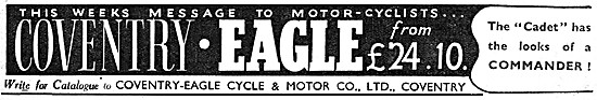 Coventry-Eagle Motor Cycles 1937 Models                          