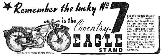 1938 Coventry-Eagle Cadet Spring Frame Motor Cycles              