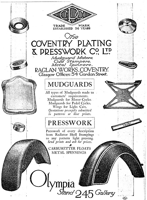 Coventry Plating Motor Cycle Pressed Parts. Presswork & Spinnings