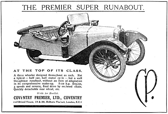 1920 Coventry Premier Super Runabout Advert                      
