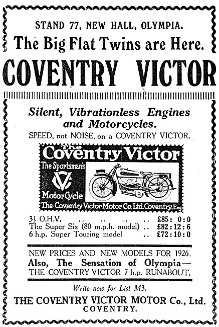 Coventry Victor Motor Cycles &  Engines                          