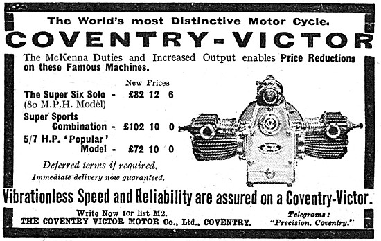 1925 Coventry Victor Super Sports Combination Motor Cycle Engine 
