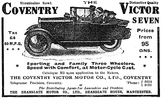 The 1927 Coventry Victor Seven Three Wheeler Car                 