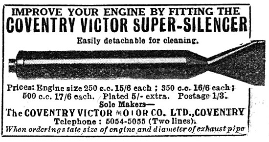 Coventry Victor Motor Cycle Super-Silencer                       